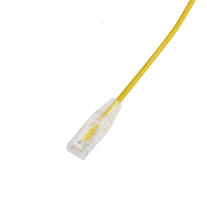 Yellow SUNPU Cat6A 28AWG slim patch cord