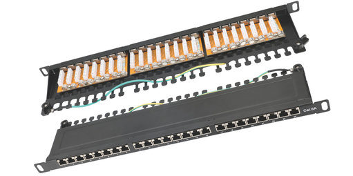 SUNPU 19-inch 0.5U Cat5e/Cat6/Cat6A STP 24-Port Patch Panel catalogue model series 01